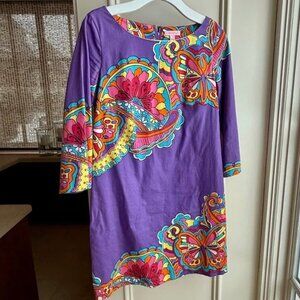 Lilly Pulitzer Long Sleeve Printed Butterfly Dress in Size 4